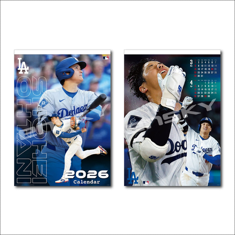 2026年 MLB公式  ドジャース  大谷翔平選手 カレンダー 壁掛け/卓上