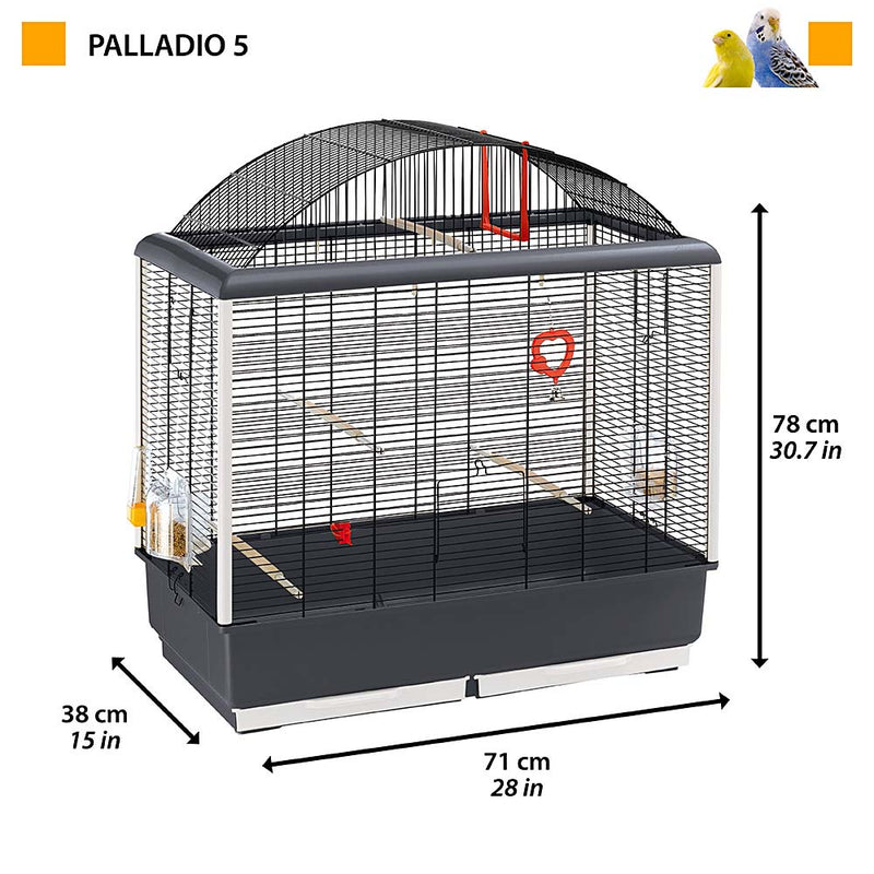 イタリアferplast社製 鳥かご パラディオ 5 Palladio 5 鳥籠 ゲージ フルセット カナリア セキセイインコ 小型鳥用