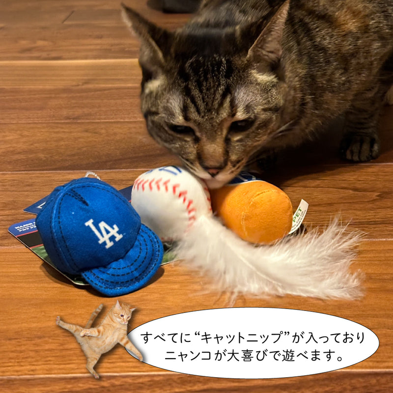 【予約販売】6月頃入荷予定 MLB公式 ロサンゼルス ドジャース 大谷翔平選手モデル 猫 キャットトイ おもちゃ 野球  Los Angeles Dodgers ペット