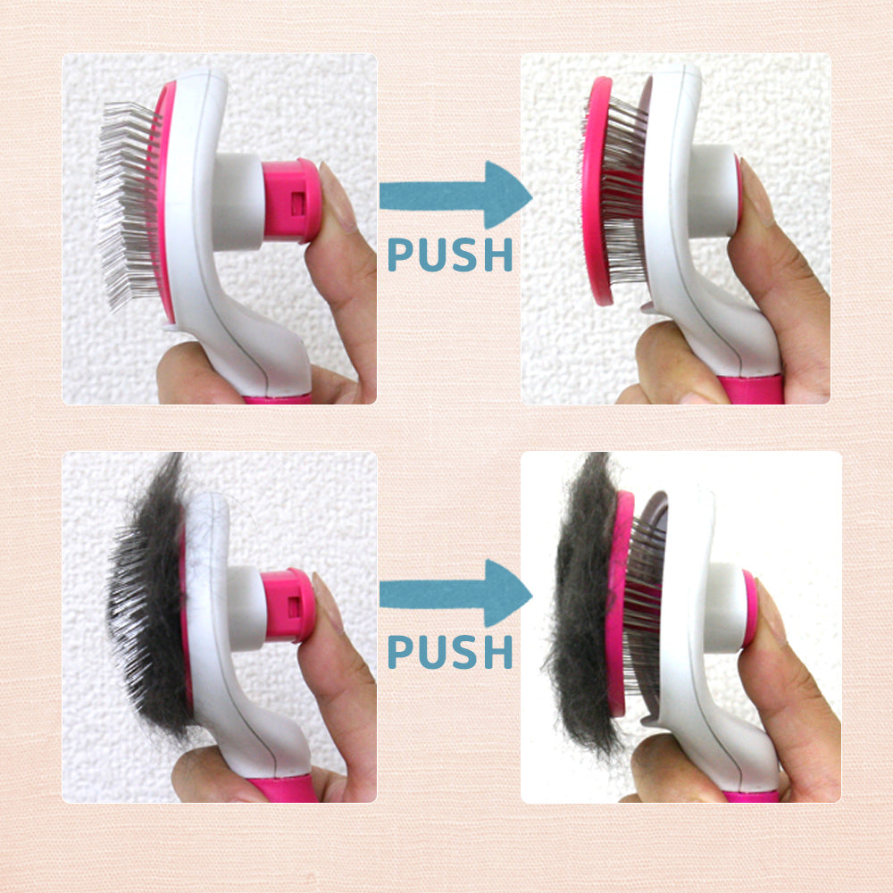 セルフクリーニング スリッカーブラシ S お手入れ ブラシ ペット