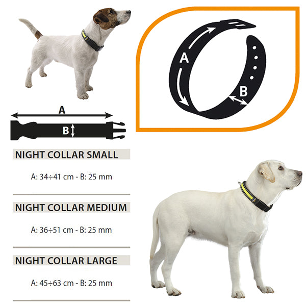 ナイトカラー S NIGHT SMALL 犬 くびわ 首輪 首回34から41cm 光る