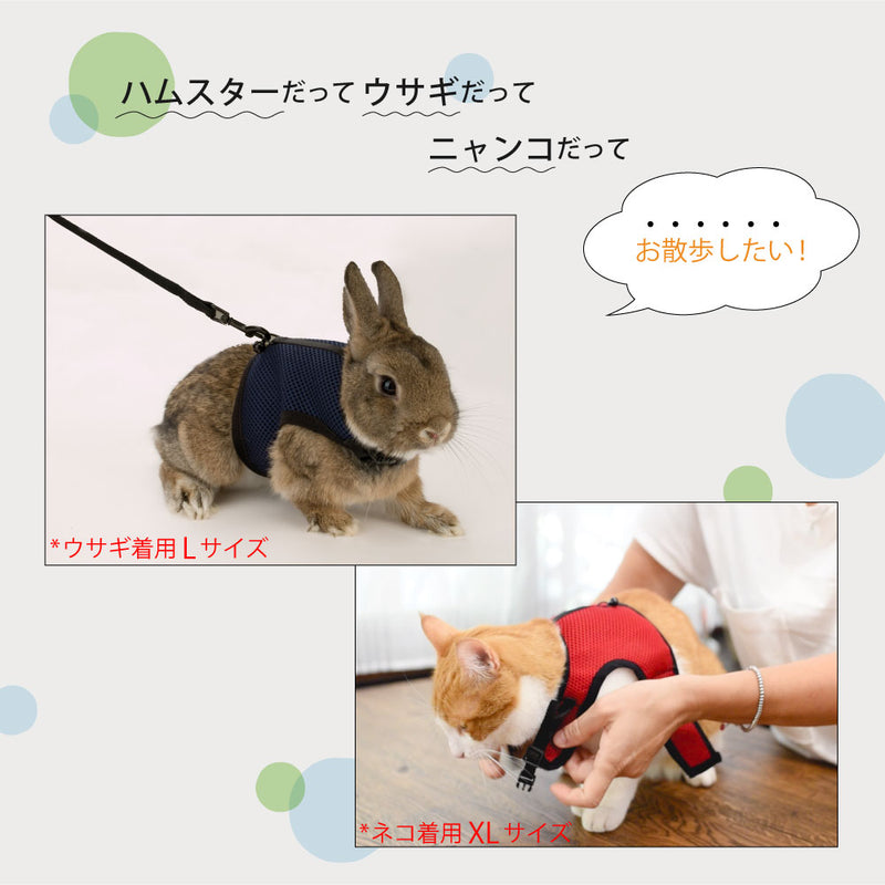 リードつき L ハーネス　小動物・猫用　jogging〜ジョギング〜　