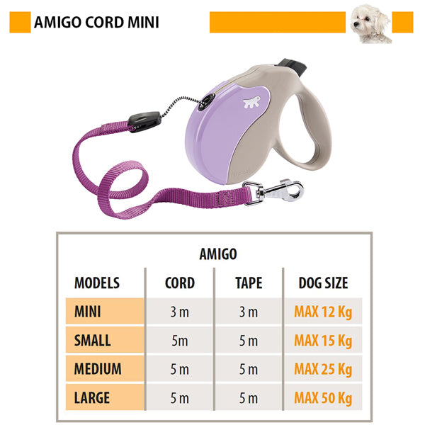 伸縮リード アミーゴ コード MINI AMIGO CORD コード3m